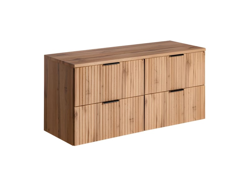  Meuble sous vasque noxera 120 cm avec plan pour vasque – chêne wotan  - Conforama A