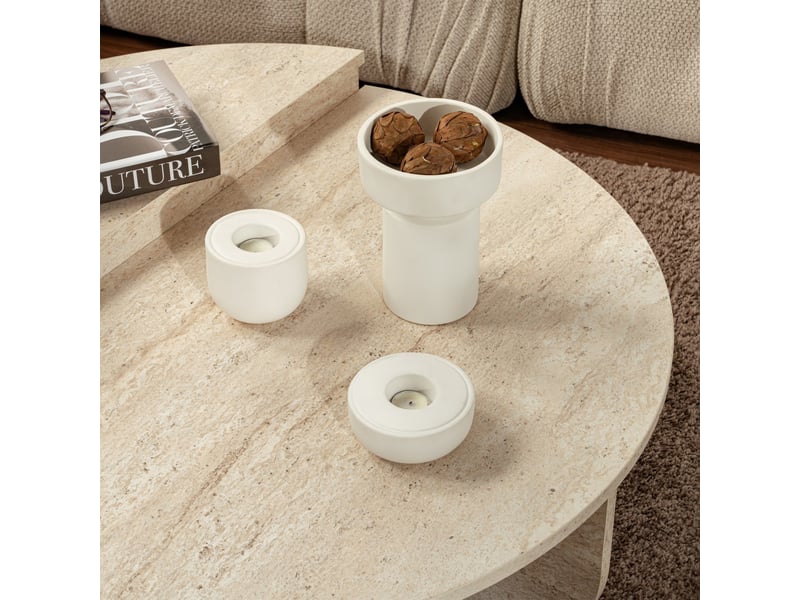  Table basse ronde beige d90 cm  - Conforama E