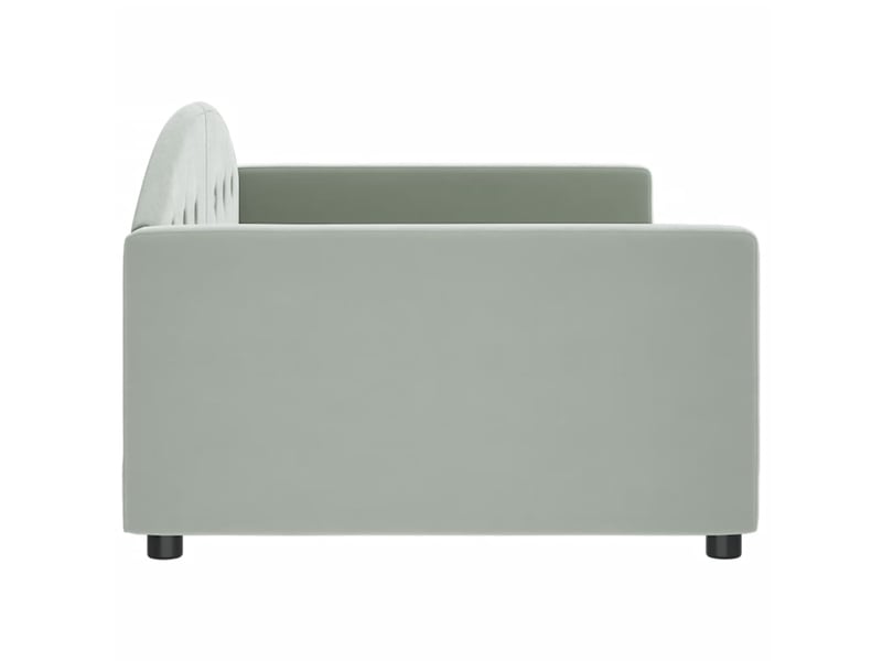  Lit simple- lit adulte -  lit de repos sans matelas gris clair 100x200 cm velours  - Conforama C