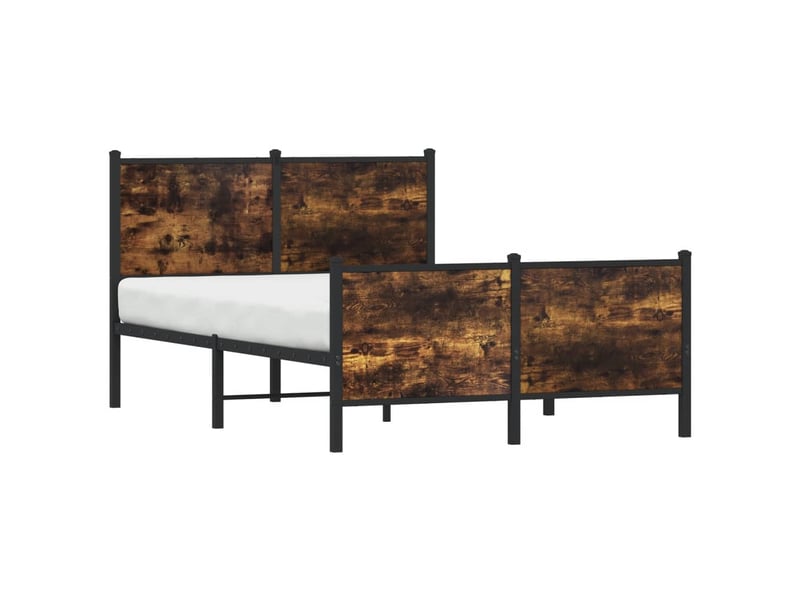  Lit double- lit adulte -  cadre de lit en métal sans matelas chêne fumé 120x190 cm  - Conforama C