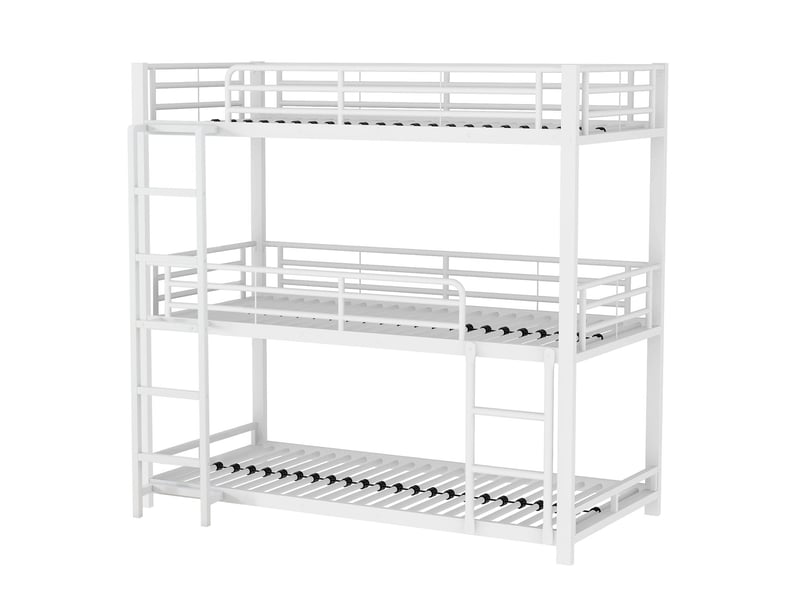  Lit superposé 90x200, sécurité renforcée garde-corps lit superposé adulte, structure métal robuste, gain d'espace maximal  - Conforama A