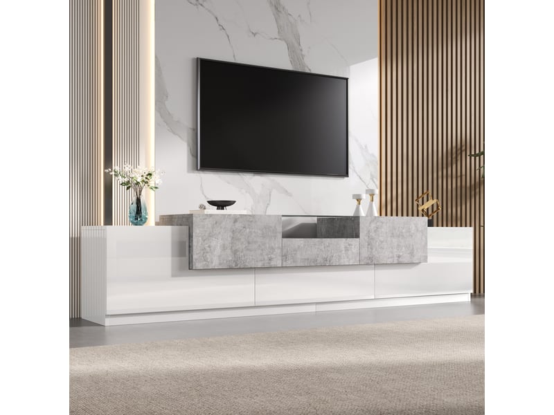  Lit double coffre 140x200 cm en tissu bouclé beige avec sommier à lattes, tête de lit rembourrée et grand rangement hydraulique  - Conforama B