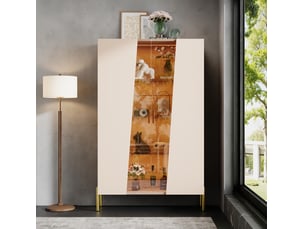 Vitrine coloris beige VIVRYN - 72 cmx145 cm
