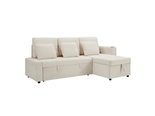 Deplimousse convertible 3 places <strong>STILVORA</strong> <strong></strong> beige clair