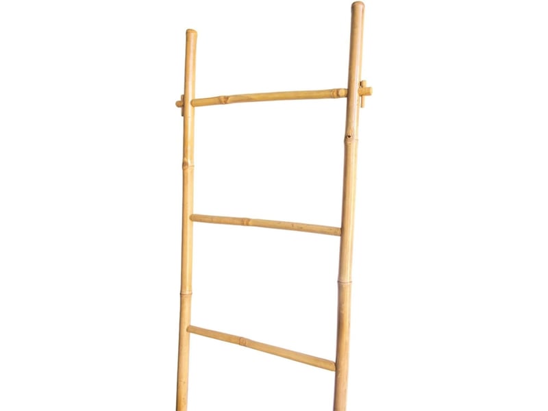 Échelle porte-serviettes 5 barres de séchage bambou 180 x 55 x 4 cm 62013 - Conforama D