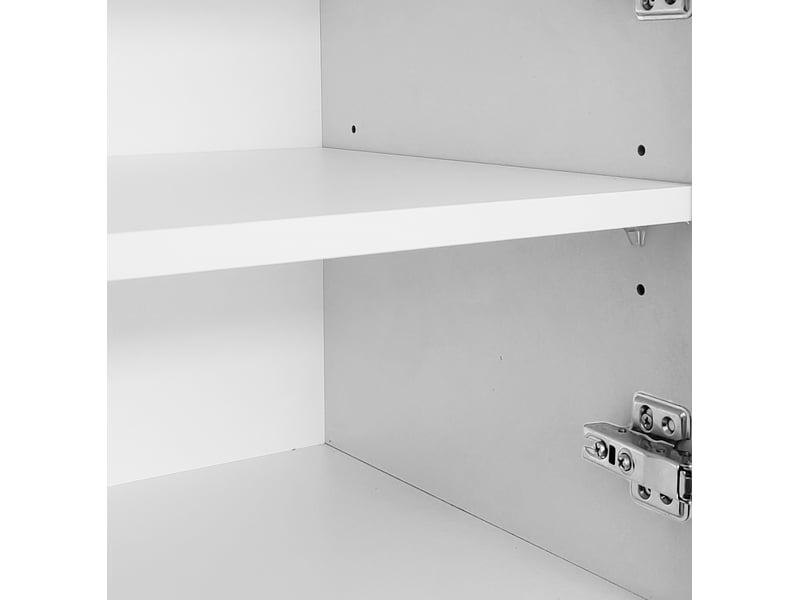  Meuble tv avec 4 portes, 175 x 38 x 56 cm, ouverture par pression, tablettes réglables et façades en relief, panneaux de particules, blanc Morn Vibe - Conforama D