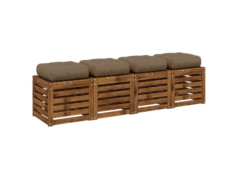 Lot de 4 coussins de siège, coussins d'assise vianen 100 % polyester taupe cf60663 - Conforama C