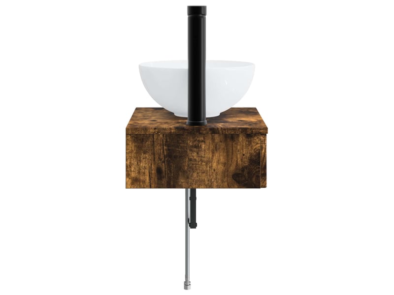 Basin de lavage mural, lavabo chêne fumé 40x35x39 cm - Conforama D