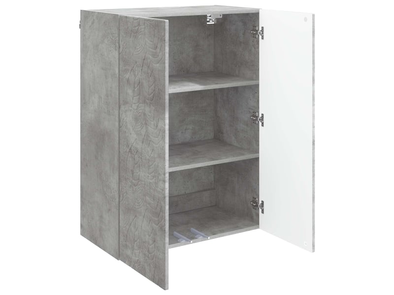  Armoire murale salon 66x34,5x90cm bois d'ingénierie gris béton shl7020  - Conforama C
