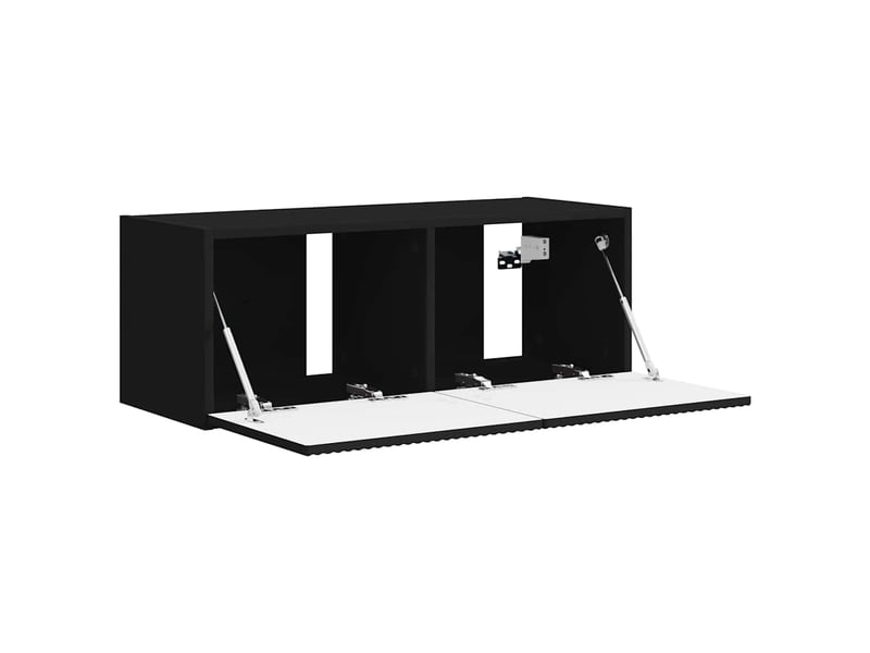 Meuble tv - banc tv - meuble de rangement mural 78,5 x 31 x 29,5 cm noir bois d'ingénierie  - Conforama E
