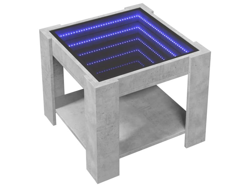  Table basse - table de salon - table à thé avec led gris béton 53x53x45 cm bois d'ingénierie  - Conforama C