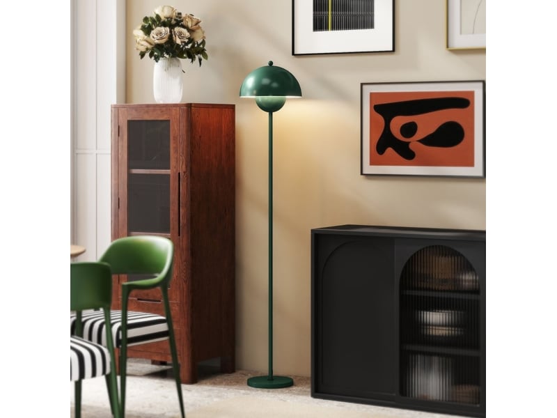  Lampadaire ø30 x h155 cm en acier avec interrupteur au pied vert chicfurn  - Conforama B