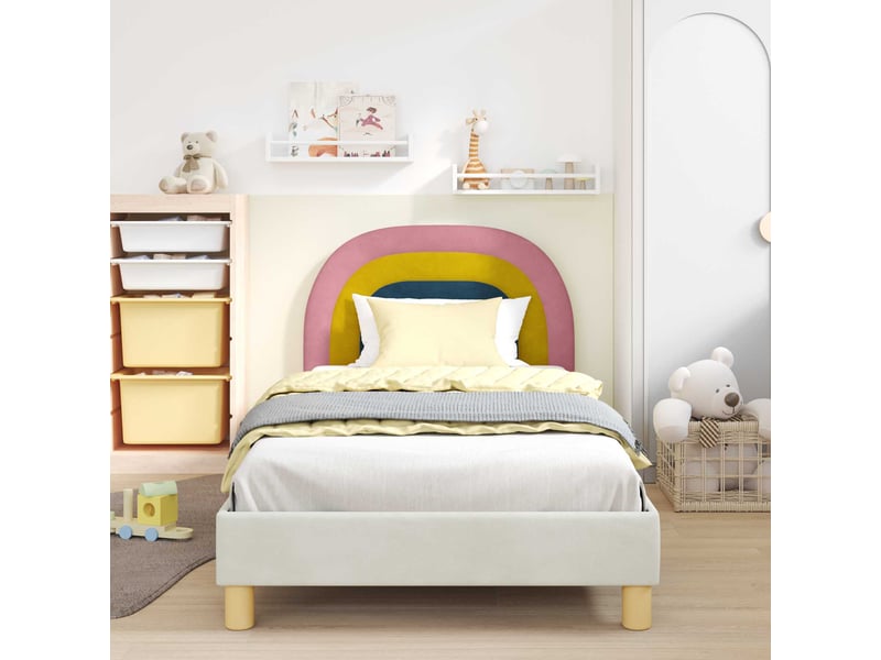  Cadre de lit pour enfants - lit jeune avec tête de lit crème 80 x 200 cm  - Conforama C