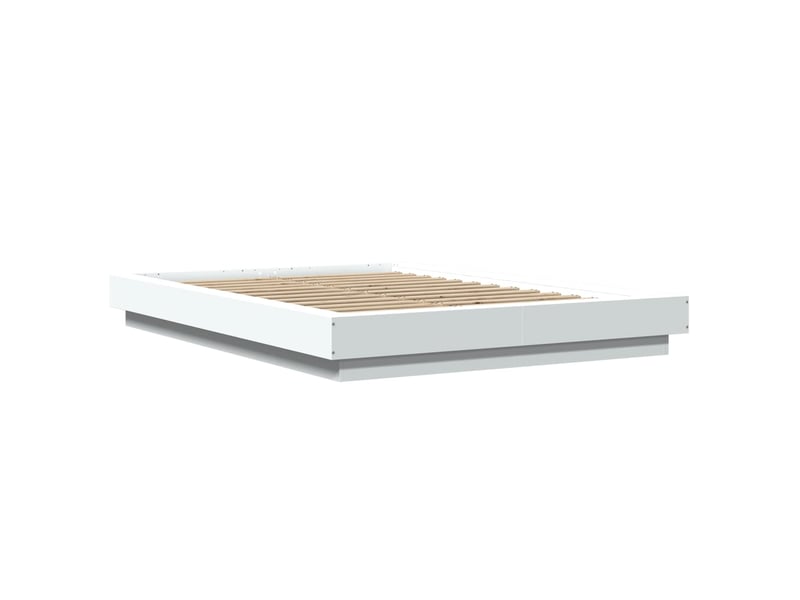 Lit double- lit adulte - cadre de lit avec lumières led sans matelas blanc 135x190 cm - Conforama B
