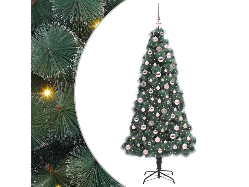 Sapin de noël, arbre de noël artificiel pré-éclairé avec ensemble de boules shl2383 - Conforama A