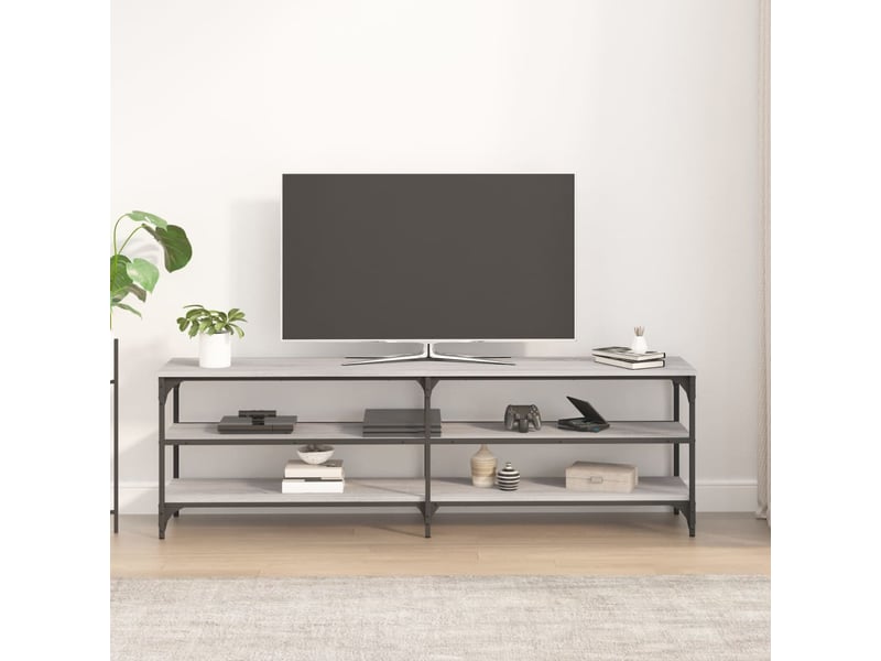  Meuble tv - banc tv - meuble de rangement sonoma gris 160x30x50 cm bois d'ingénierie  - Conforama C
