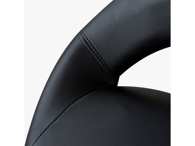  Tabouret à roulettes réglable en hauteur avec dossier ergonomique - lpospi - pivotant 360°, simili cuir noir  - Conforama C
