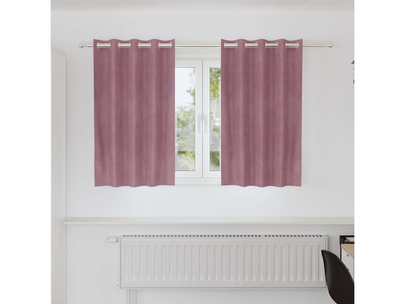  Lot de 2 rideaux, rideaux de fenêtre rose foncé 140 x 140 cm velours cf44106  - Conforama B