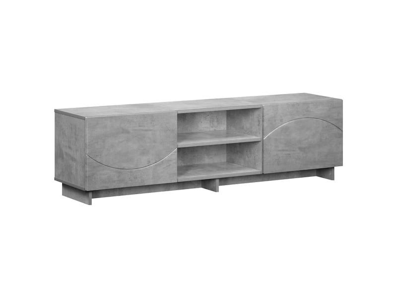  Meuble tv, banc tv 140x34,5x40 cm gris béton bois d'ingénierie shl25429  - Conforama A