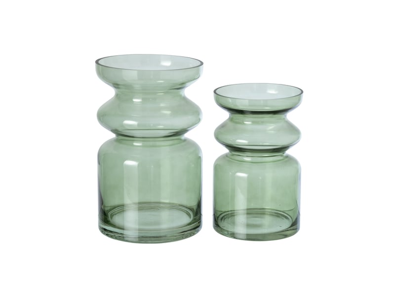  Vase design en verre kurt 25cm vert olive  - Conforama B