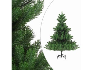 Sapin de noël artificiel, arbre de noël nordmann avec led et boules vert 180cm