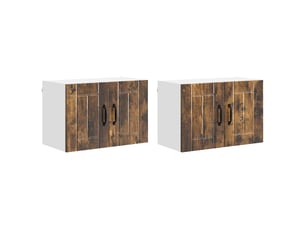 Meuble mural de cuisine | armoire de cuisine 2 pcs chêne fumé bois d'ingénierie shl4249