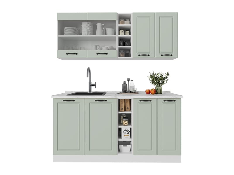  Vicco cuisine, mint campagneblanc, 160cm sans plan de travail  - Conforama E