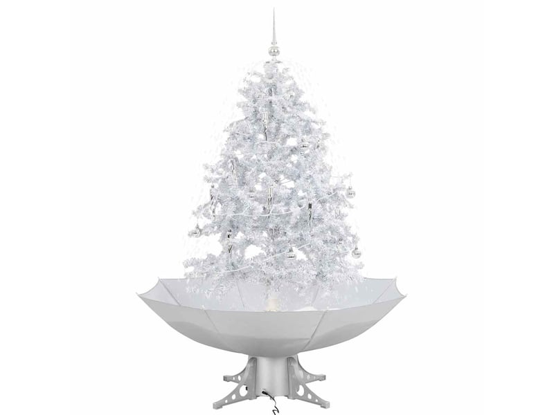  Sapin de noël - arbre de noël neigeux avec base de parapluie blanc 140 cm  - Conforama A