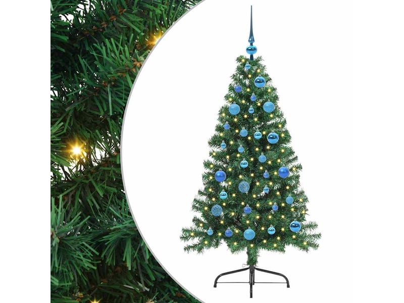  Sapin de noël artificiel, arbre de noël pré-éclairé vert 150 cm pvc shl3399  - Conforama A