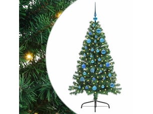 Sapin de noël artificiel, arbre de noël pré-éclairé vert 150 cm pvc shl3399