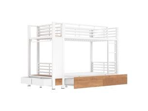 Lit superposé 90x200 cm <strong>OKMYHOME</strong>  <strong></strong> coloris blanc