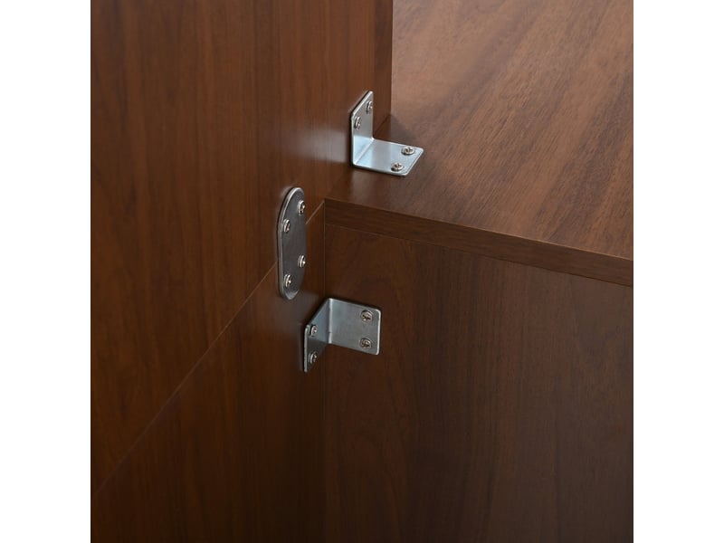  Vestiaire d'entrée effet bois noyer compacte, penderie et meuble à chaussures 115x38,5x191,5cm  - Conforama B