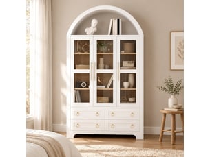 Vitrine coloris blanc  <strong>MAISENTIEL</strong> <strong></strong> - 110 cmx185 cm