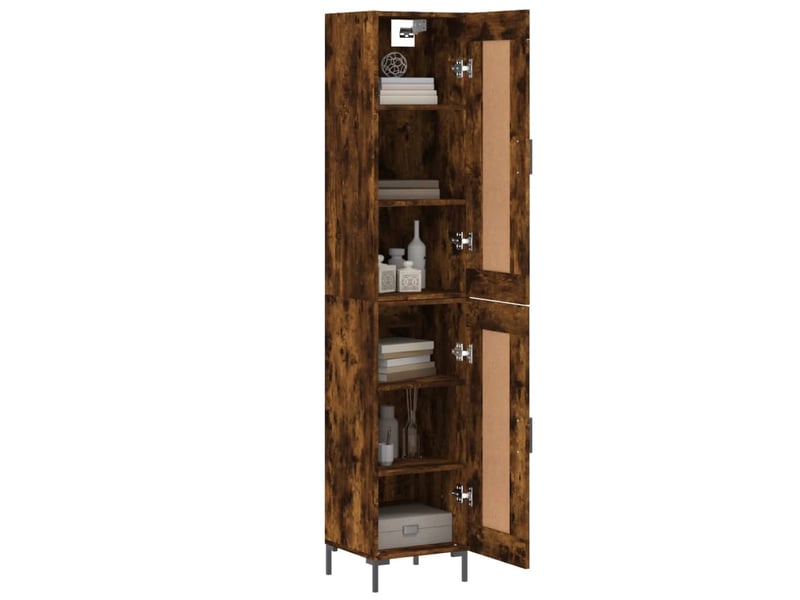  Buffet haut, buffet de rangement chêne fumé 34,5x34x180 cm bois d'ingénierie  - Conforama C