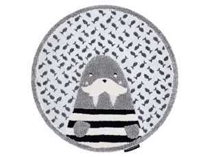 Tapis enfant moderne joy cercle walrus, morse pour enfants - structurel deux niveaux de polaire gris   crème cercle 140 cm