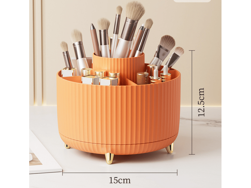  Rangement maquillage de grande capacité,organisateur de maquillage rotation à 360°,rangement pinceaux maquillage avec 5 compartiments  - Conforama C