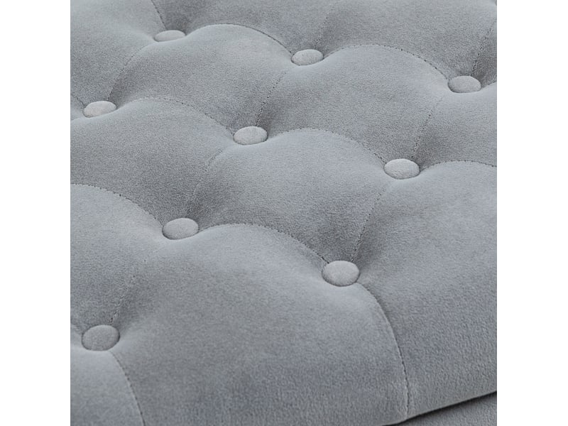  Banc de rangement 126 x 48,5 x 57 cm gris en polyester, assise capitonnée avec coffre sous l'assise  - Conforama E