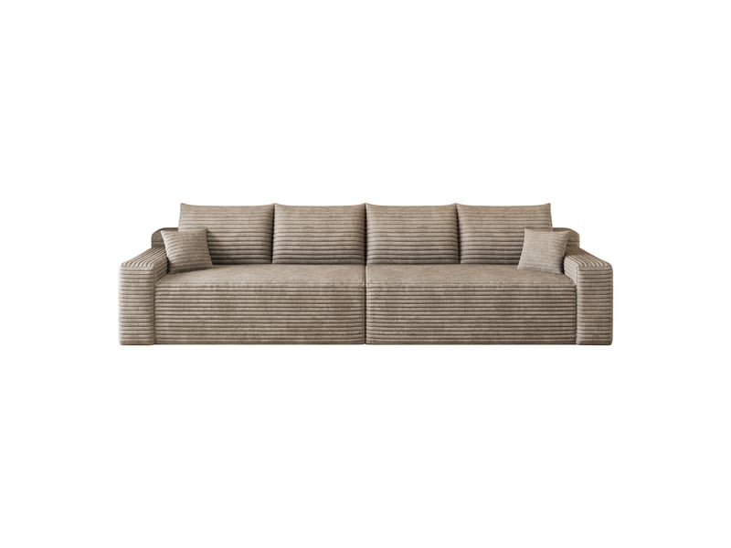  Canapé droit modulaire 302 cm sans structure ni montage, canapé-lit en mousse et velours côtelé doux, style moderne minimaliste pour salon, camel OPULERANE TRADING LTD - Conforama A