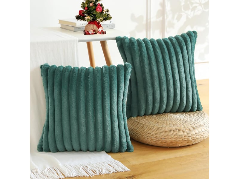  Taie d'oreiller en velours,50 x 50 cm,housse simple face,velours,vert foncé,deux  - Conforama D