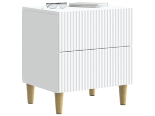 Table de chevet - cabinet de chevet - table de nuit 2 pièces blanc 43 x 34,5 x 48 cm