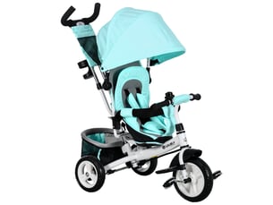 Tricycle pour enfant, vélo pour enfant, panier arrière, porte-gobelet, pare-soleil, métal, vert