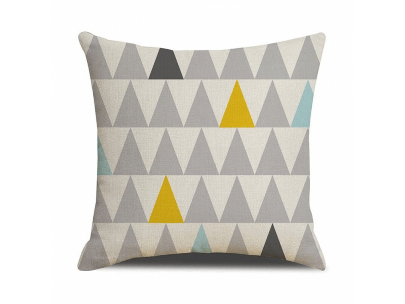  Housse de coussin - paquet de 4 45 x 45 cm nordique unique géométrique ondulé motif triple coin d'oreiller la d'oreiller imprimée bureau chambre, bleu  - Conforama E
