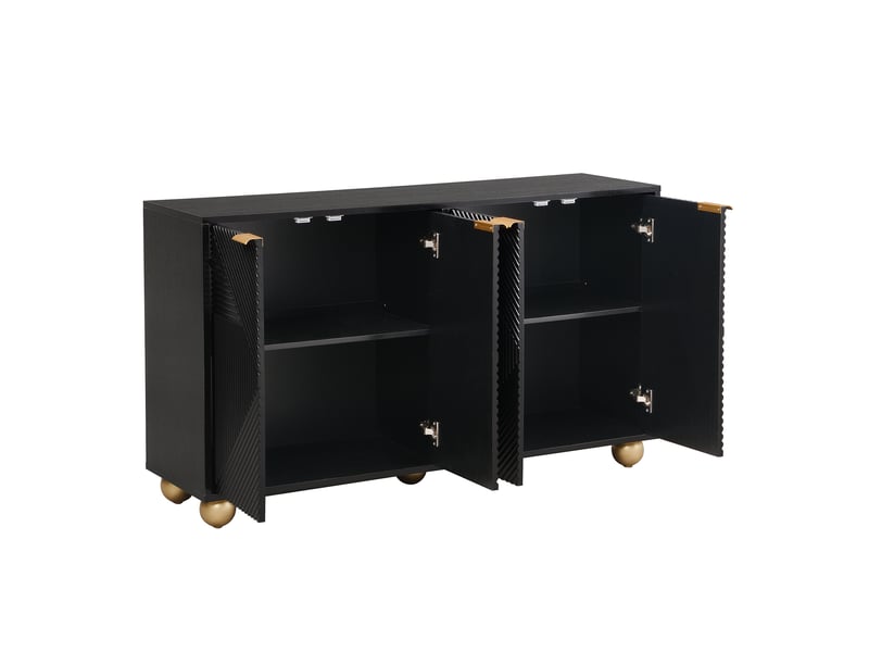  Buffet 4 porte(s) 0 tiroir(s) - 120 cm noir mdf buffet noir - Conforama E