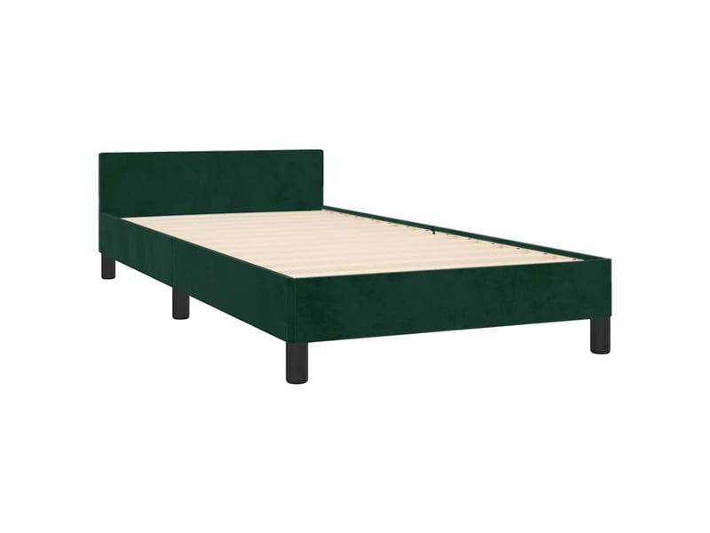 Lit simple- lit adulte -  cadre de lit sans matelas vert foncé 100x200 cm velours  - Conforama D