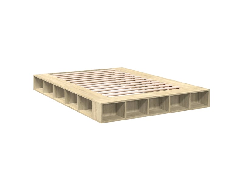  Lit double- lit adulte -  cadre de lit sans matelas chêne sonoma 150x200 cm  - Conforama B