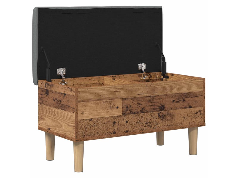  Banc chambre, banc de rangement avec coussin bois ancien 82x42x46 cm  - Conforama C