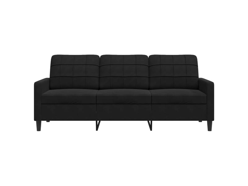  Canapé de salon | canapé 3 places noir 180 cm velours  - Conforama D