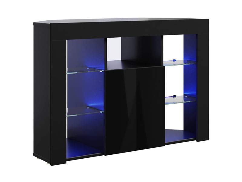  Meuble tv led d'angle 100x40x68cm noir bois d'ingénierie  - Conforama A