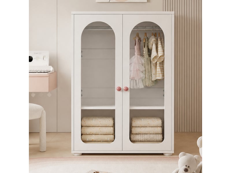  Armoire — blanc — 80 × 50 × 120 cm — 2 portes  - Conforama D