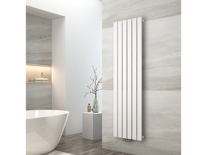 Emke radiateur à eau chaude, radiateur plat seule couche connexion centrale, montage mural vertical design, blanc 160 x 46cm, 751w - Conforama B